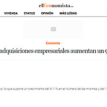 Economa.- Las fusiones y adquisiciones empresariales aumentan un 9% hasta mayo, segn TTR